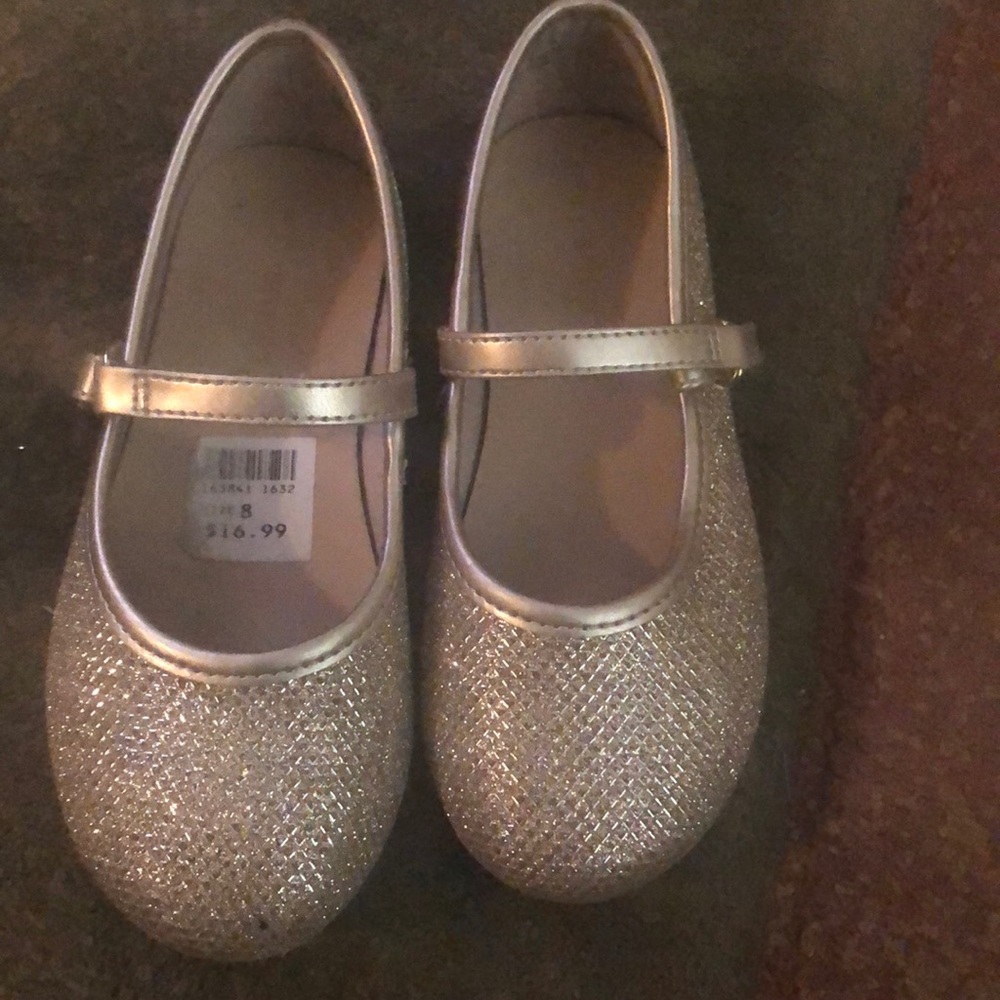 Gold sparkly dress-up shoes toddler 8